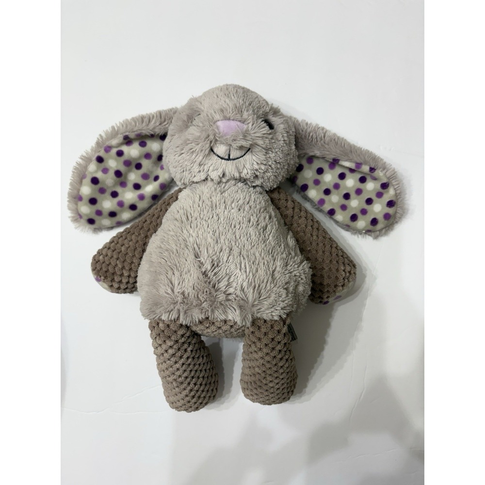 Scentsy Buddy Roosevelt Bunny Rabbit Gray Purple Polka Dots Plush Stuffed Animal